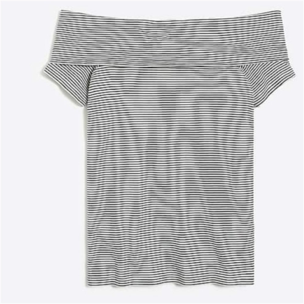 J crew factory stripe off shoulder shirt J2232 - Picture 7 of 10